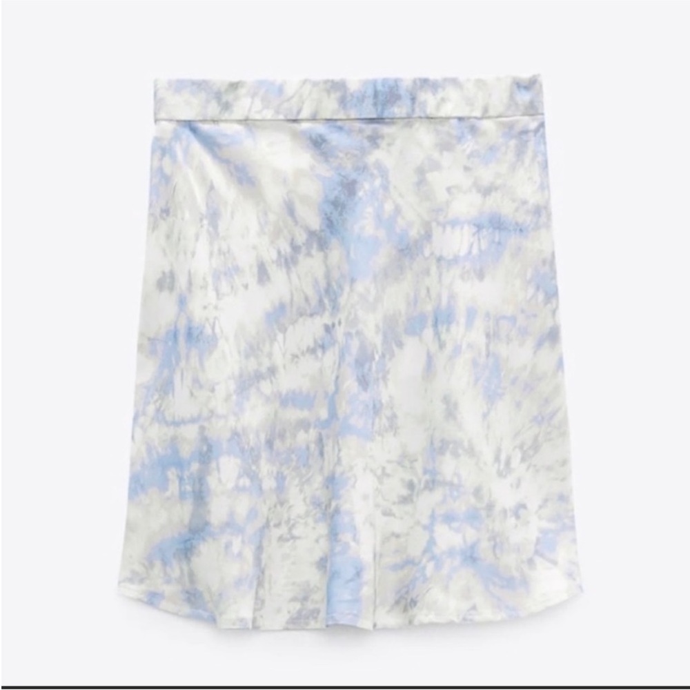 Zara Mini Skirt Purple Green White Tie Dye